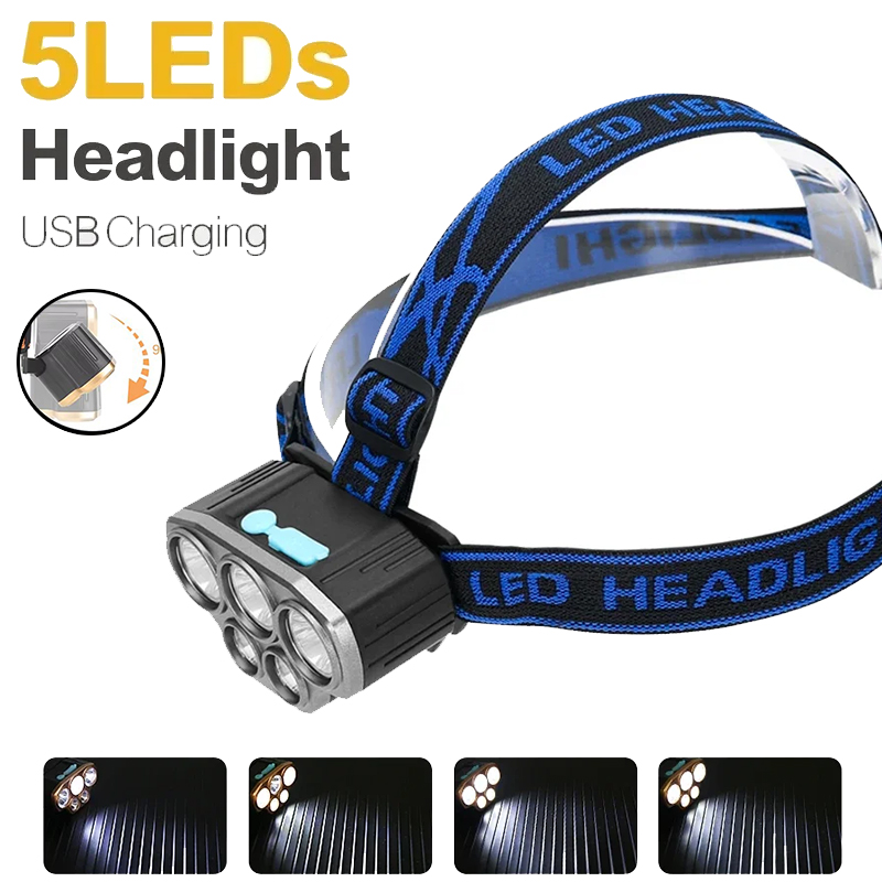 Running Headlamp - Akumulatorowa latarka czołowa z 5 diodami