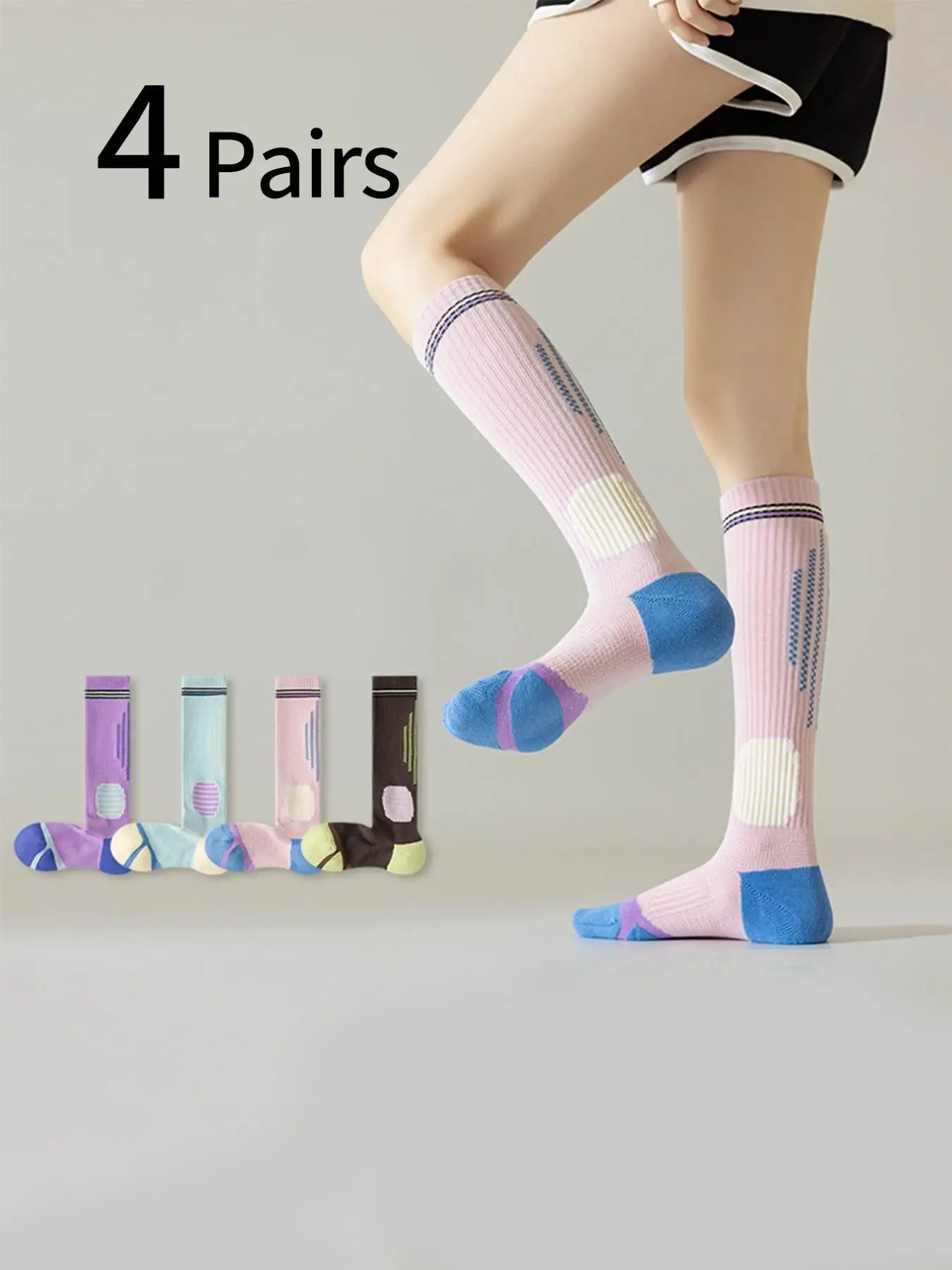 Sports Socks - 4 pary damskich sportowych skarpet kompresyjnych,