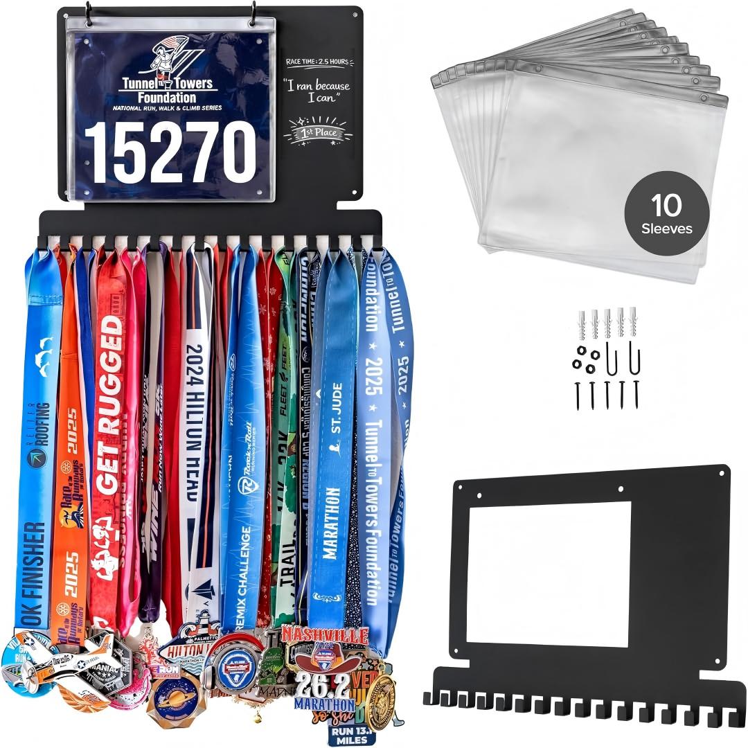 Race Bib - Wieszak na medale do biegania, wysokiej