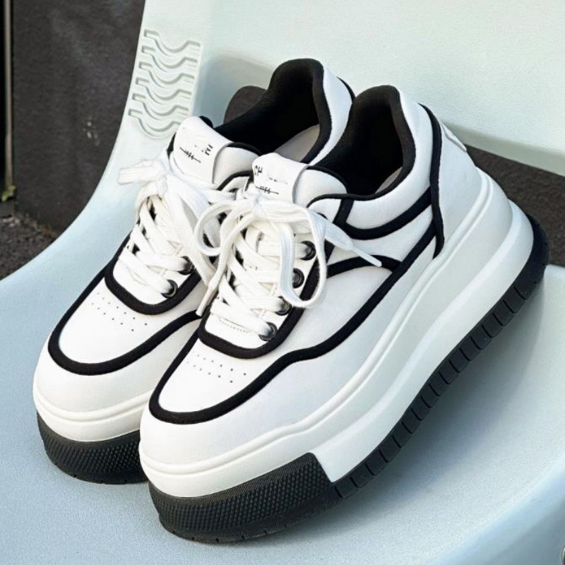 Running Shoes Women - Nowe skórzane damskie białe oddychające casualowe