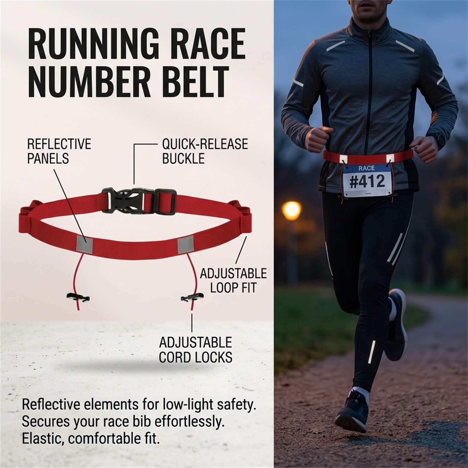 Odblaskowy pas na numer starto – Race Bib recenzja i cena