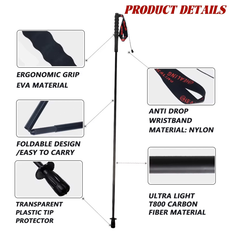 OKHEALING 110g Ultralekkie 5-s – Trekking Pole Carbon recenzja i cena