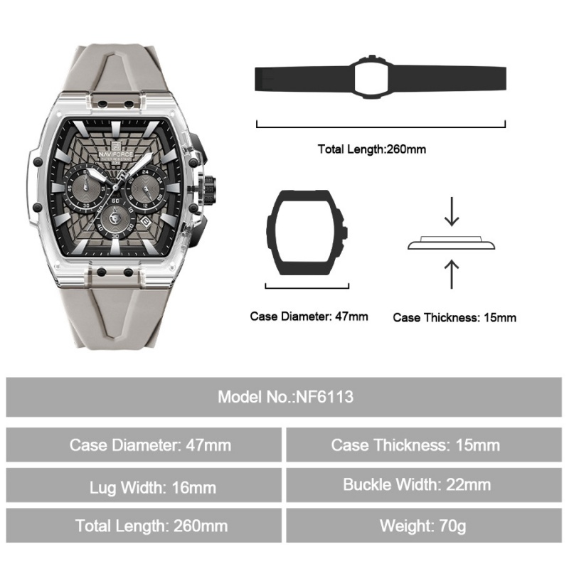 NF6113 NAVIFORCE Męski Wielofu – Running Watch recenzja i cena